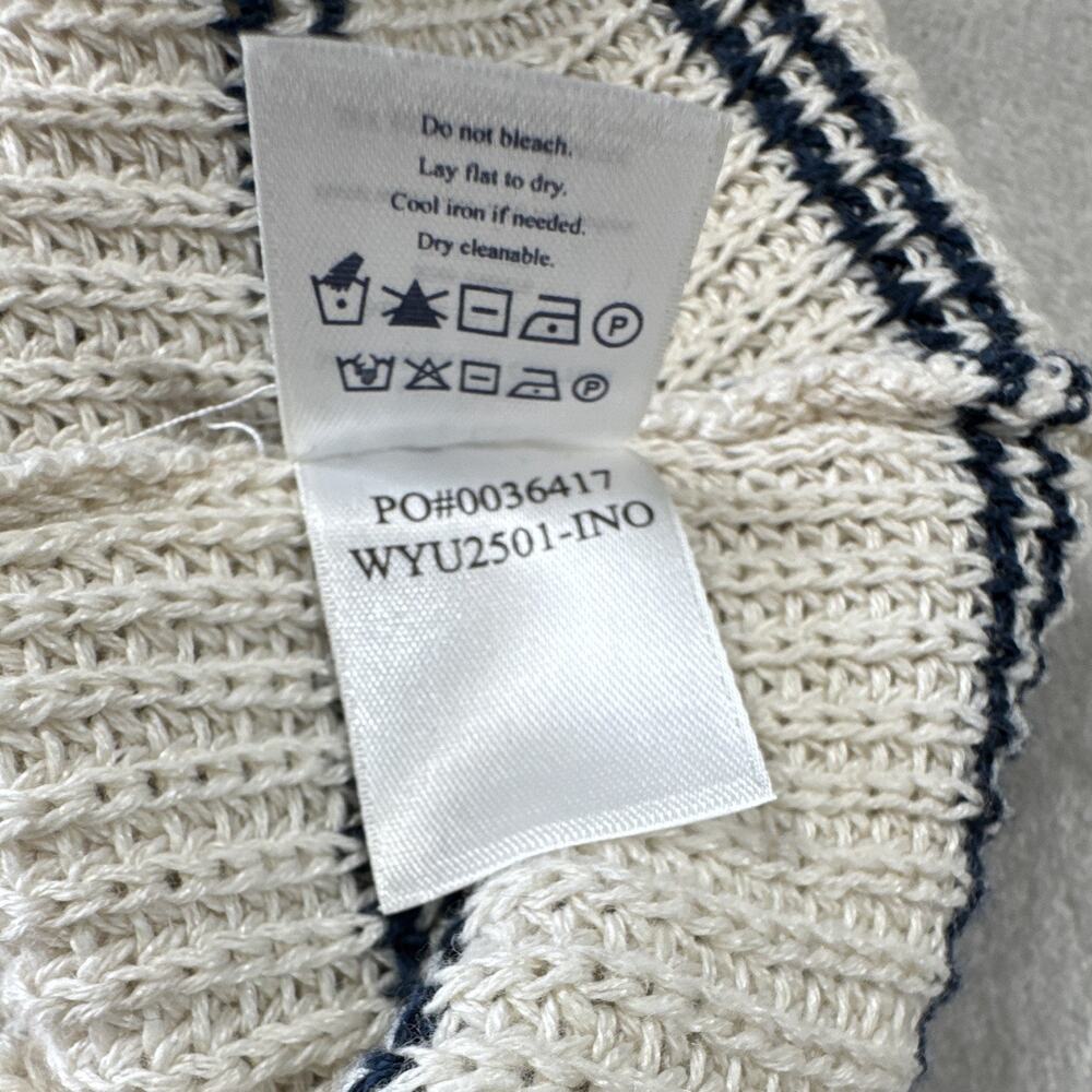 Faherty NEW Miramar Sweater Tank Women XS Cream Navy Stripe Linen Blend Nautical - Picture 8 of 8